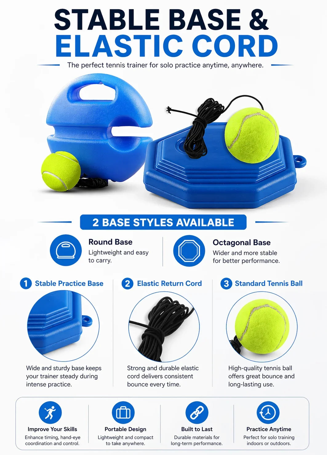 Tennis Trainer - Rebound Ball Practice Set