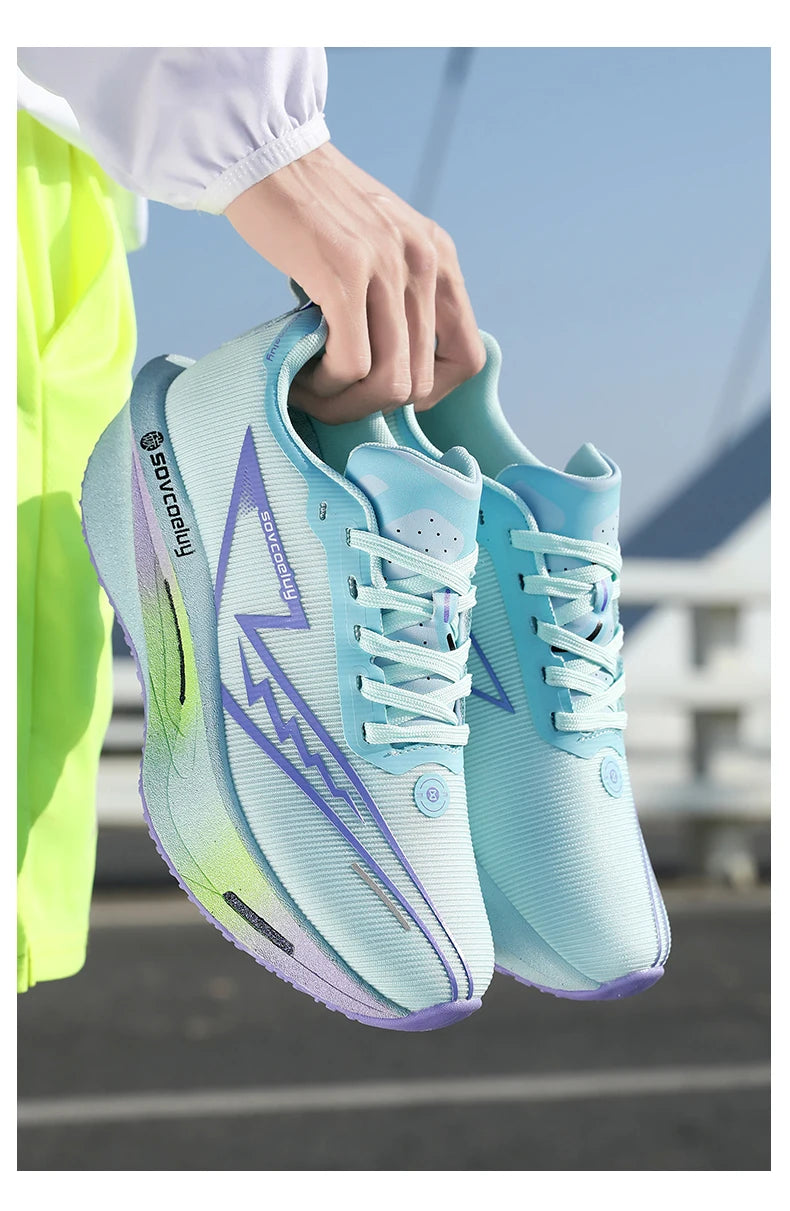 Men's Running Shoes - Air-Mesh Lace-Up Pair