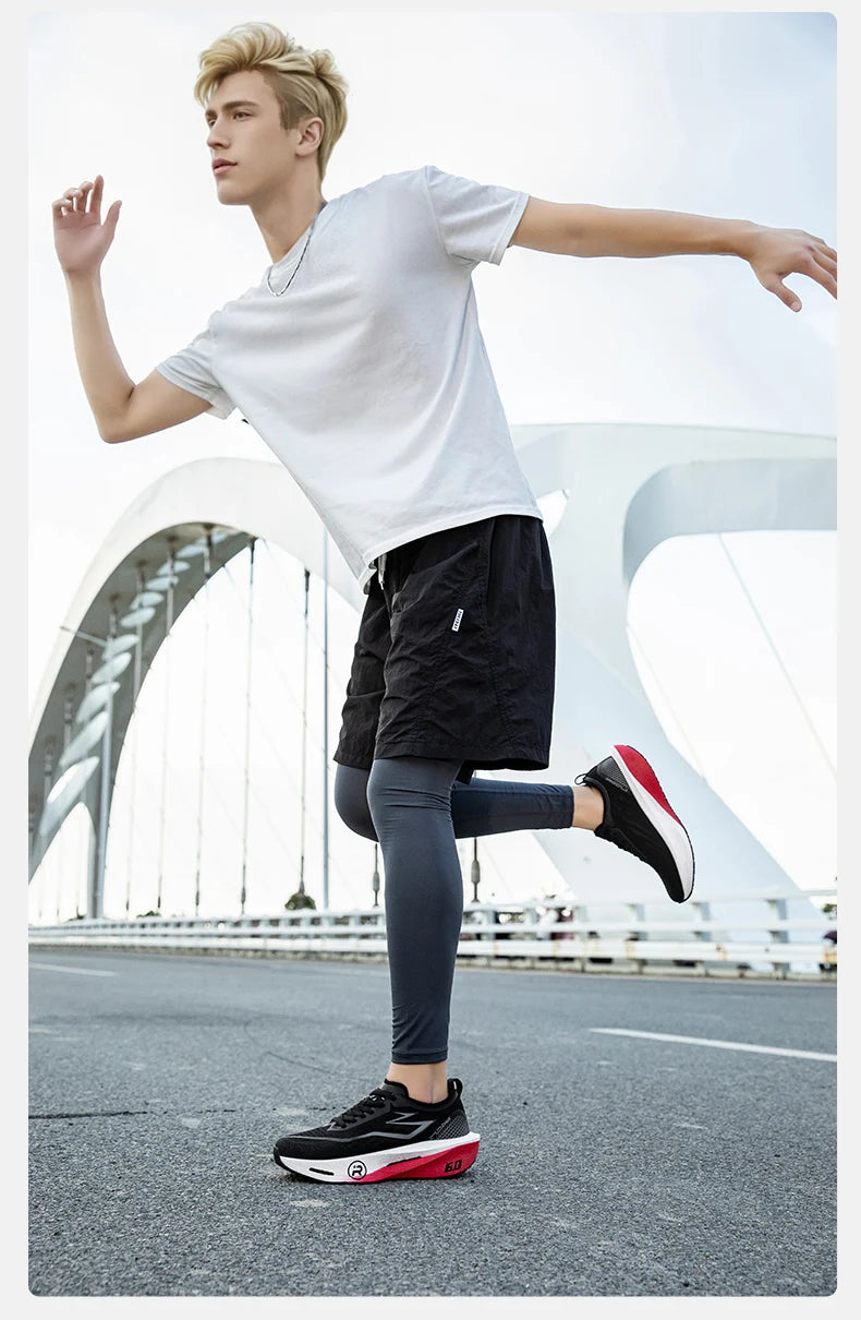 Men's Running Shoes - Air-Mesh Lace-Up Pair