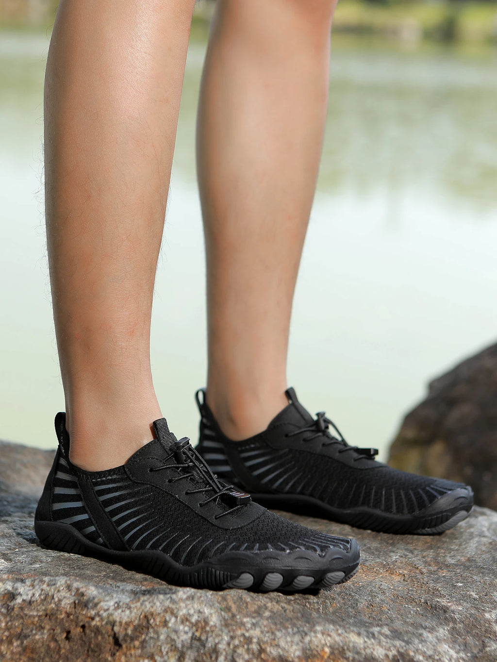 Men's Water Shoes - Mesh Lace-Up Aqua Shoes