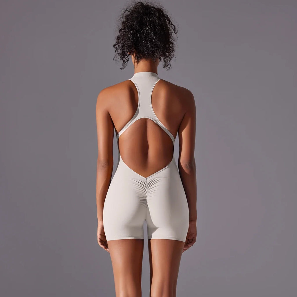 Women's Gym Jumpsuit – Backless Push – Up Style