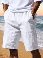 Men's Beach Shorts - Drawstring Knee-Length Pair