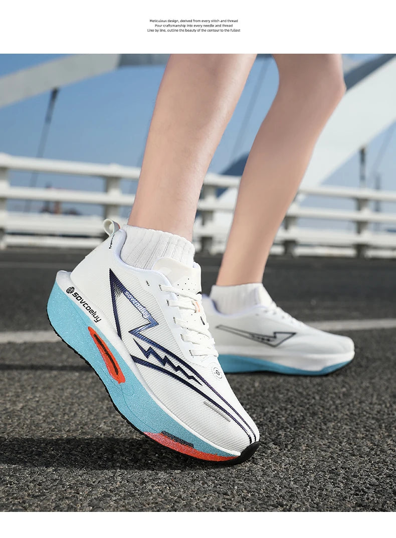 Men's Running Shoes - Air-Mesh Lace-Up Pair