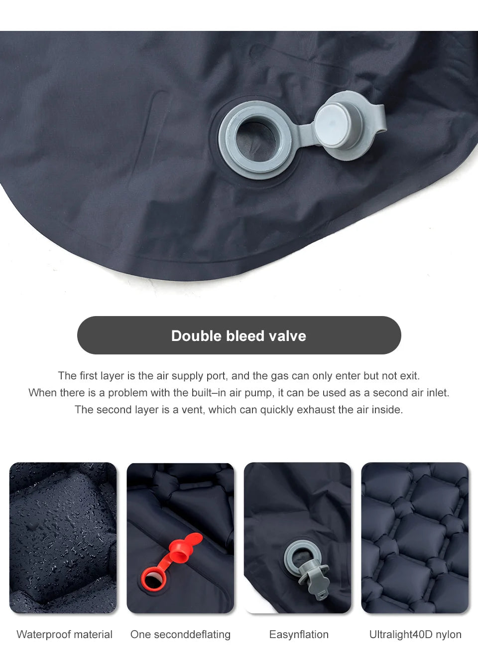 Camping Sleeping Pad - Inflatable TPU Nylon Mat