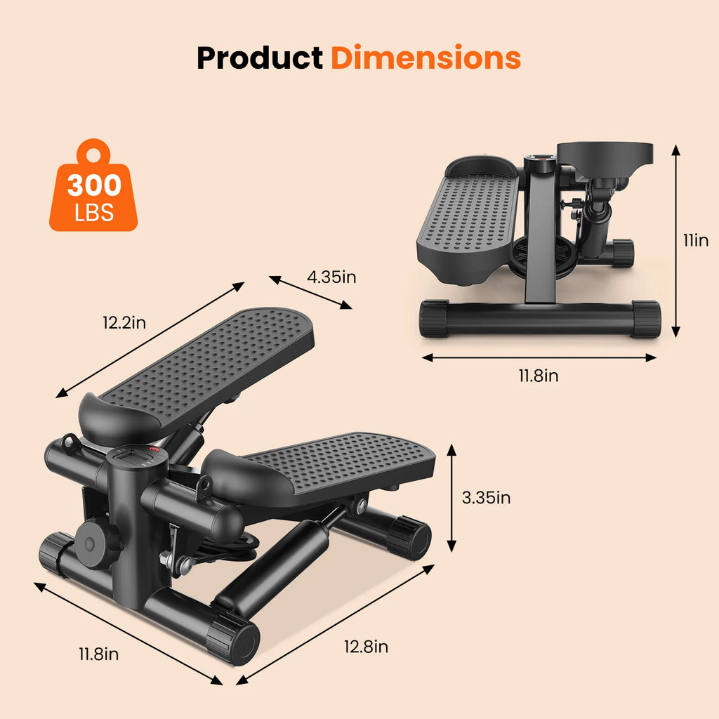 Mini Stepper - Resistance-Band Cardio Trainer