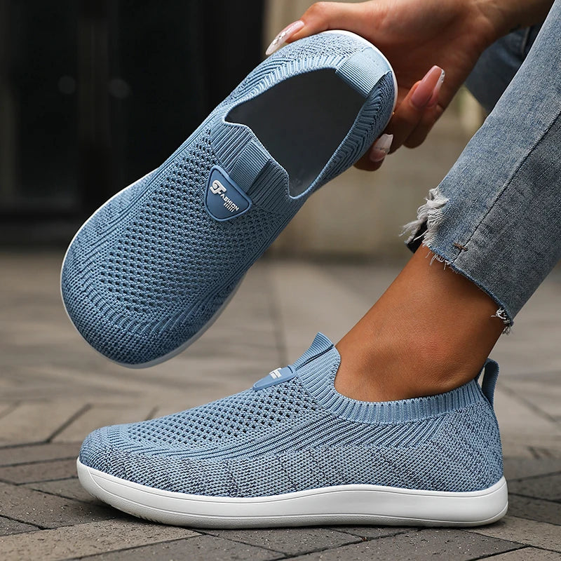Women's Walking Shoes - Wide-Toe Slip-On Pair