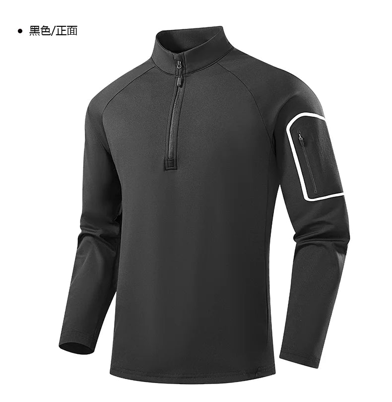 Men's Pullover - Three-Quarter-Sleeve Polyester Top
