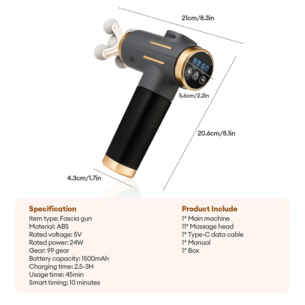 Massage Gun - 11-Head Body Massager