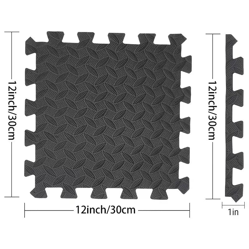 Gym Floor Tiles - 16-Piece Interlocking Set