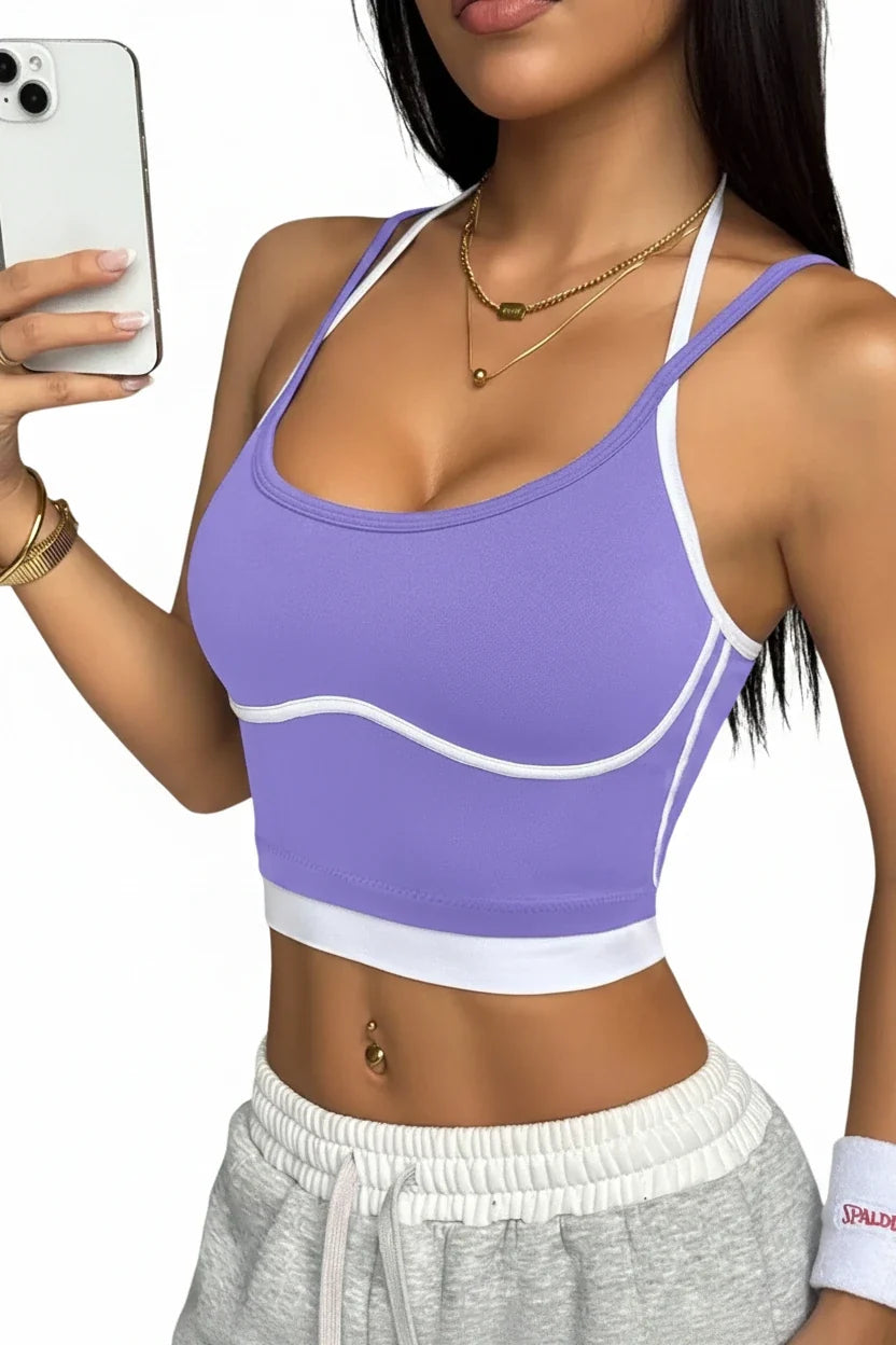 Women's Workout Top – Supportive Color Block