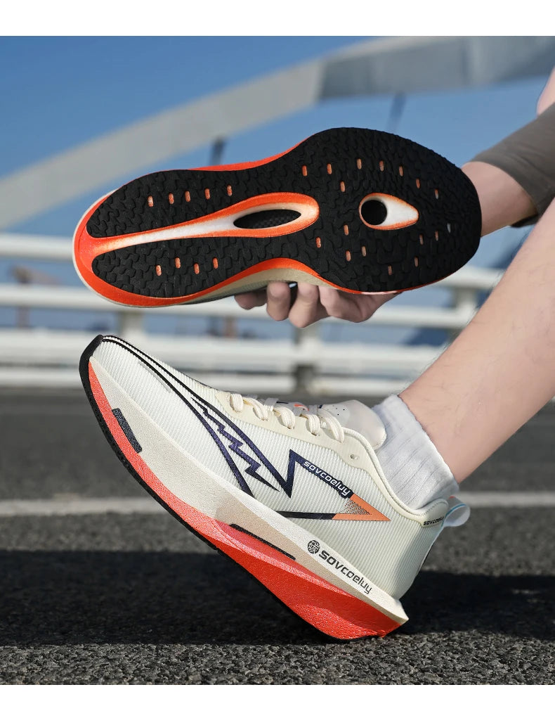 Men's Running Shoes - Air-Mesh Lace-Up Pair