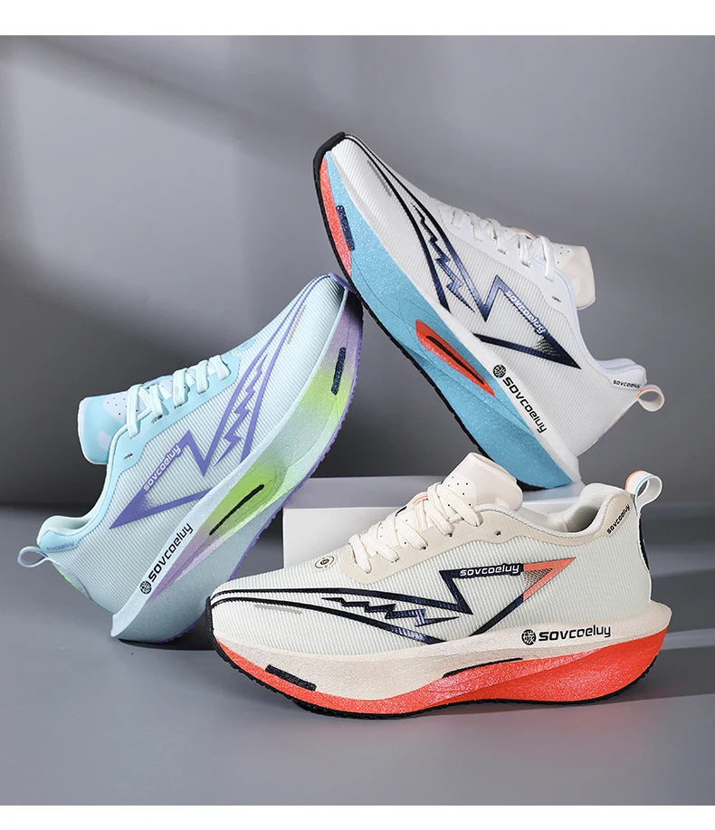 Men's Running Shoes - Air-Mesh Lace-Up Pair