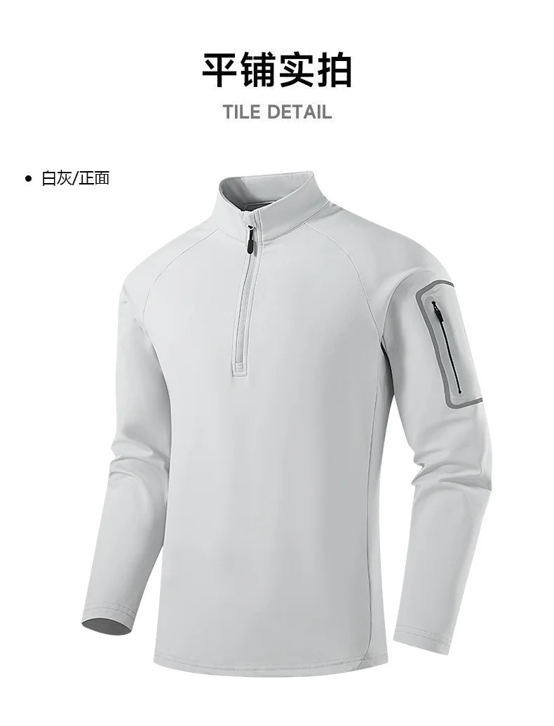 Men's Pullover - Three-Quarter-Sleeve Polyester Top