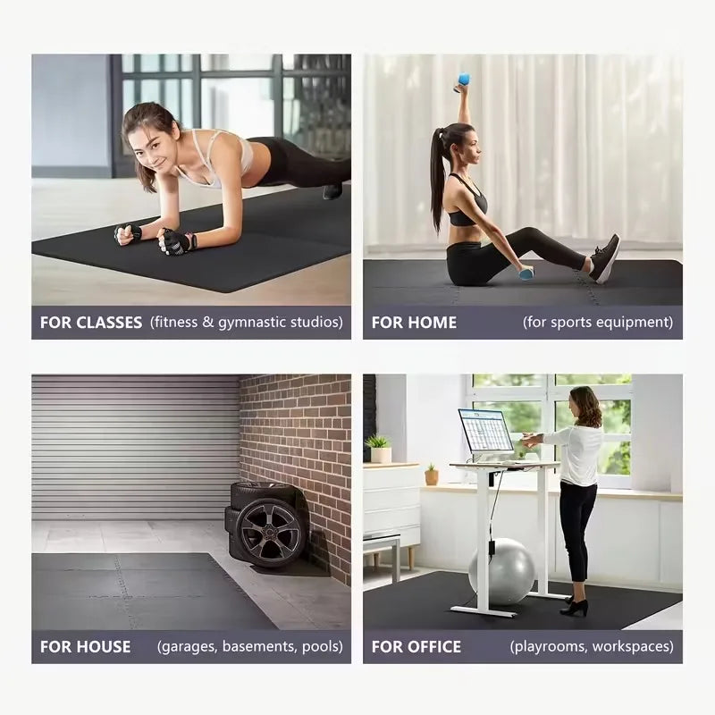 Gym Floor Tiles - 16-Piece Interlocking Set