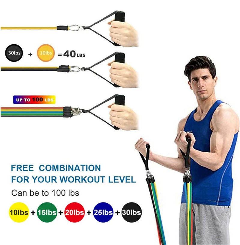Resistance Band Set - 11-Piece Multi-Level Kit