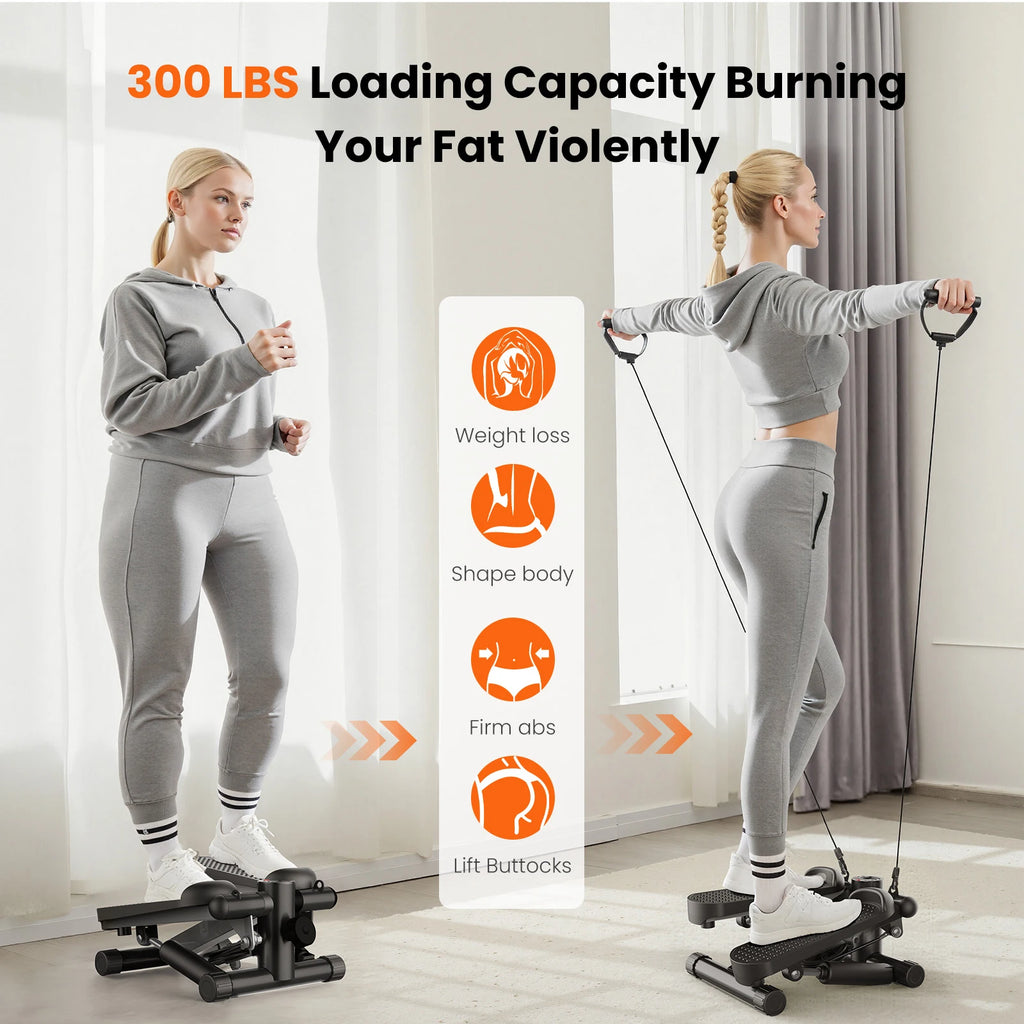 Mini Stepper - Resistance-Band Cardio Trainer