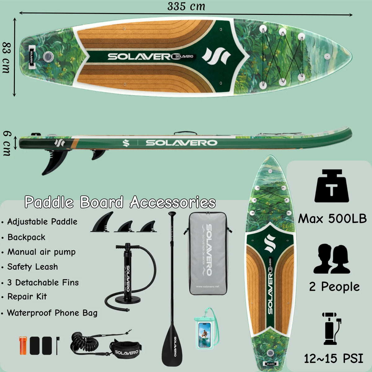 Inflatable Paddle Board - EVA Deck SUP Set