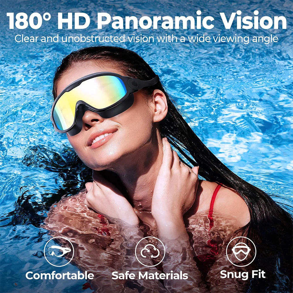 Women's Swim Goggles - Wide-View Adjustable Pair