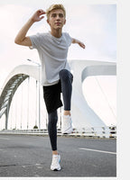 Men's Running Shoes - Air-Mesh Lace-Up Pair
