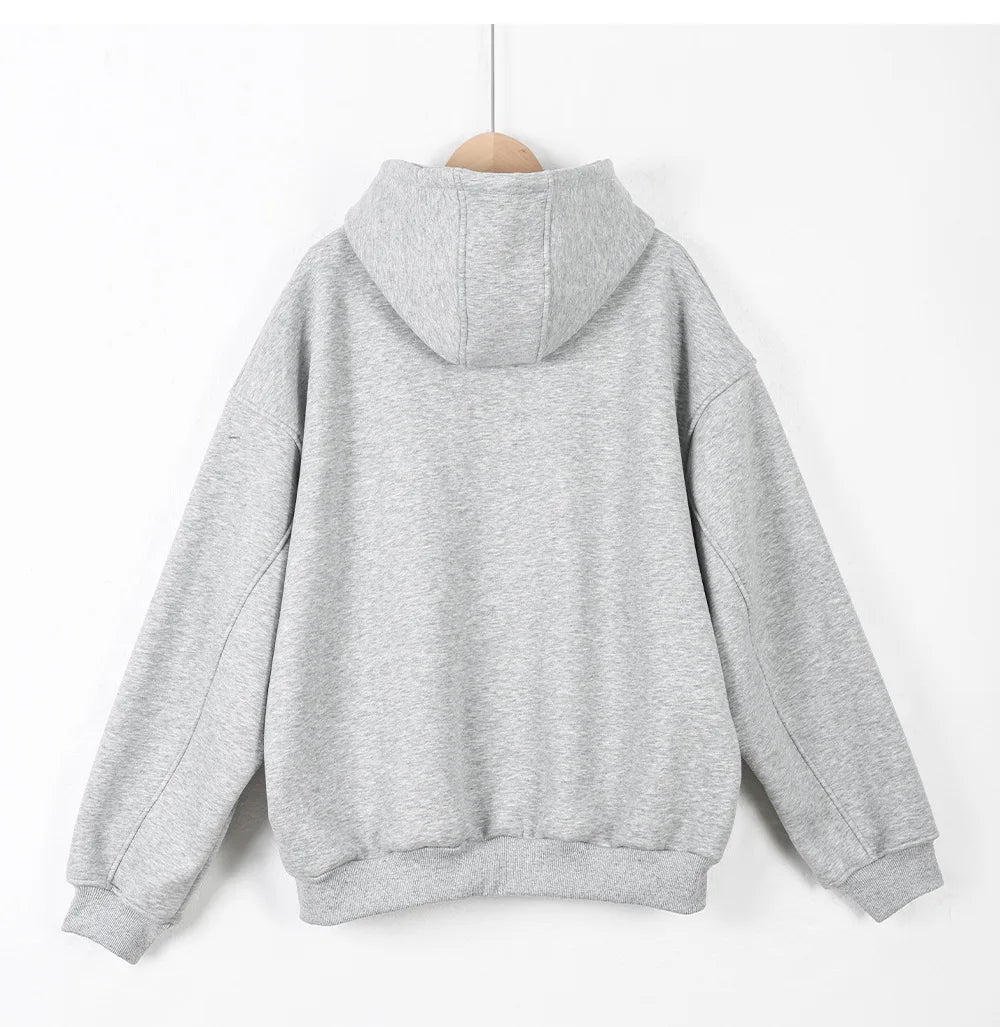 Women's Zip Hoodie - Loose Polyester Layer