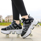 Women's Roller Skate Shoes - Four-Wheel Lace-Up Pair