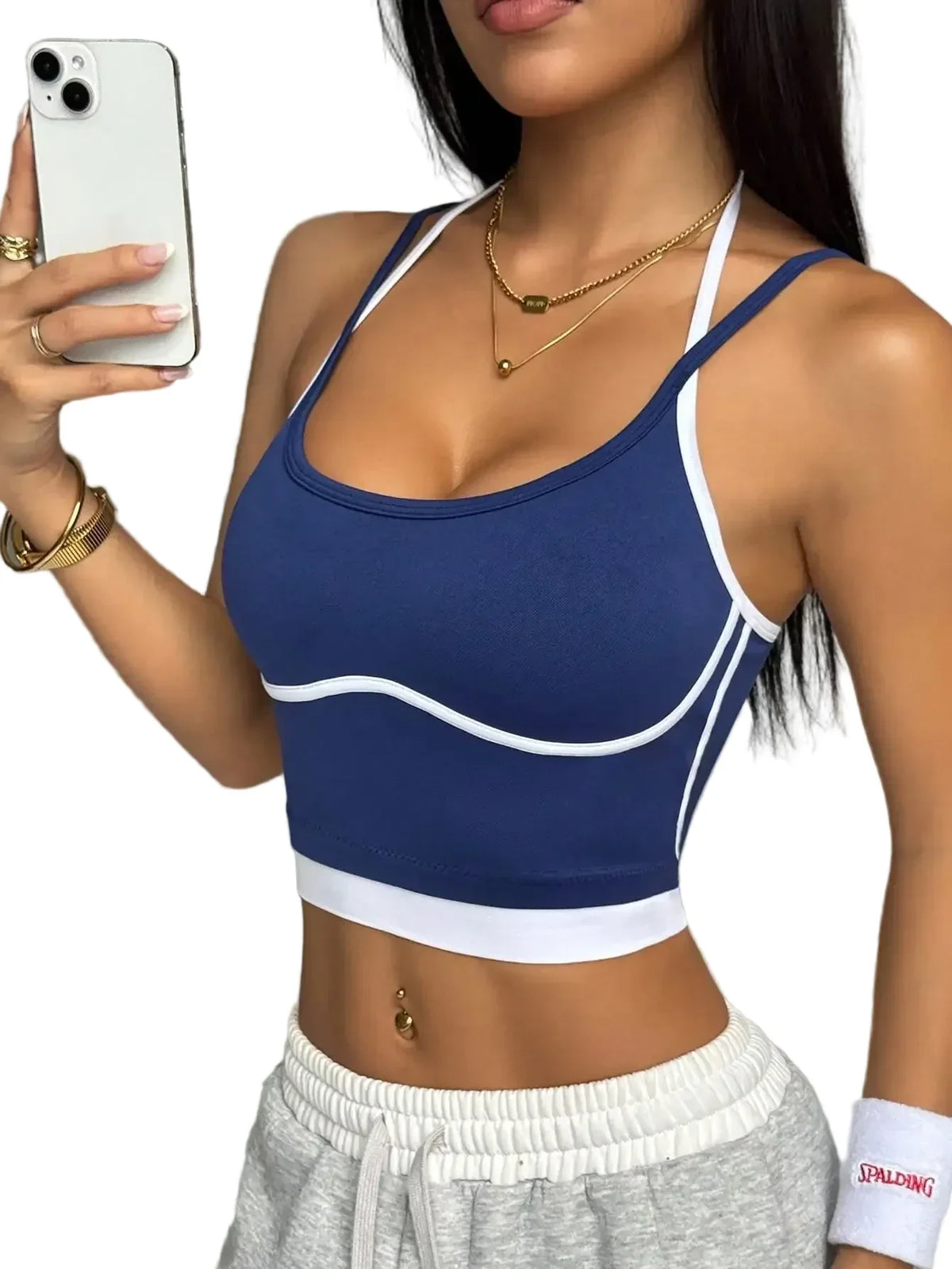 Women's Workout Top – Supportive Color Block