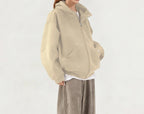 Women's Zip Hoodie - Loose Polyester Layer