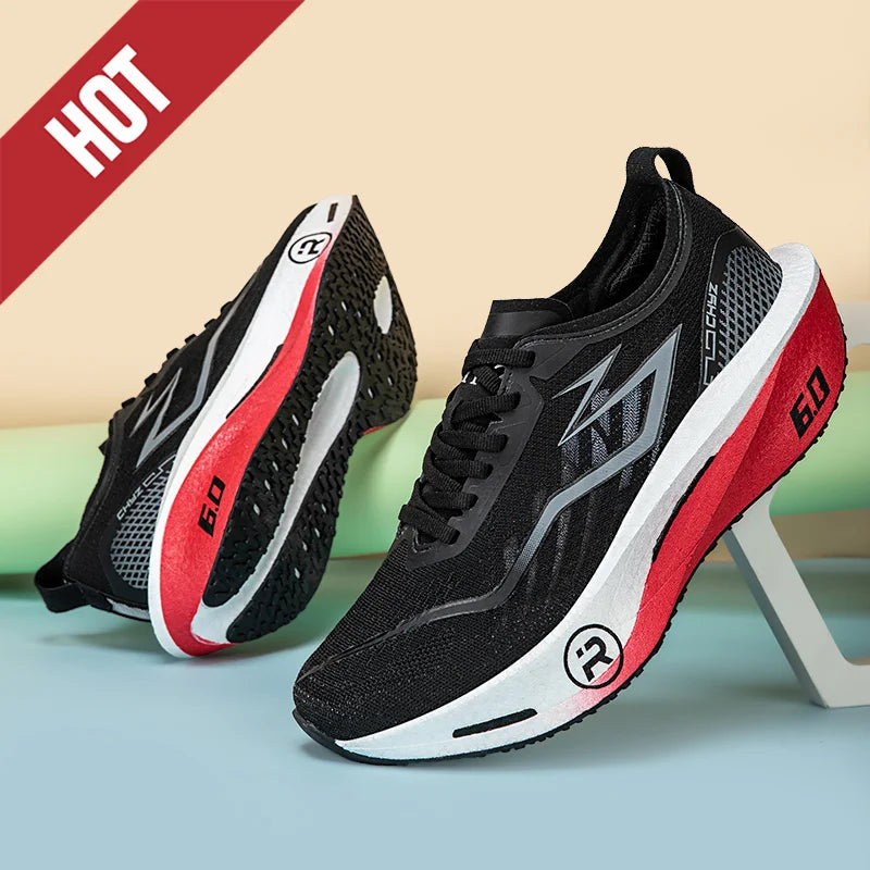 Men's Running Shoes - Air-Mesh Lace-Up Pair