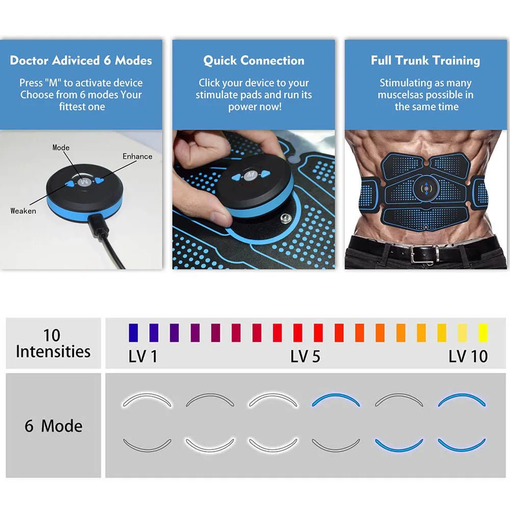Abdominal Muscle Stimulator Trainer EMS Abs Fitness Equipment Training Gear Muscles Electrostimulator Toner Exercise At Home GymEstaliosFitEstaliosFit184081814;20260429;1777457510DbcYu
