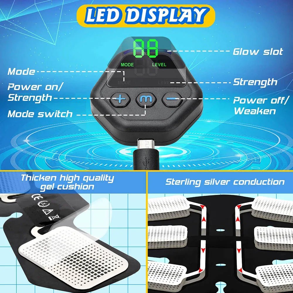 Abdominal Muscle Stimulator Trainer EMS Abs Fitness Equipment Training Gear Muscles Electrostimulator Toner Exercise At Home GymEstaliosFitEstaliosFit183973775;20260427;1777316247TDYnN