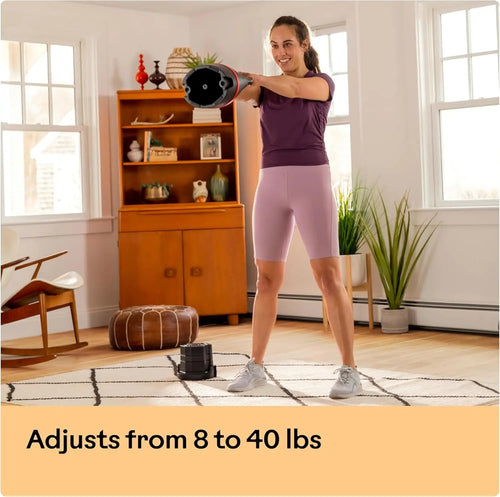 Adjustable Kettlebell & Dumbbell Set – 40lb Home Gym