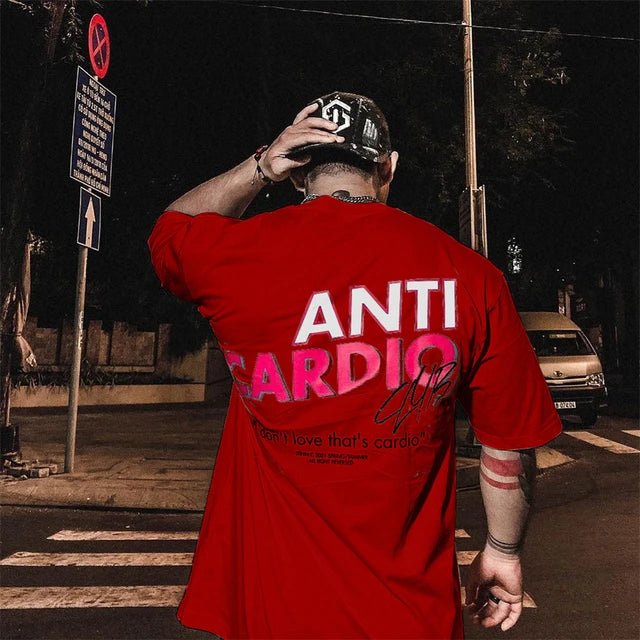 ANTI CARDIO Casual Oversized short sleeves cotton t shirt Gym Fitness Male Training Workout Cotton Tees Top New Fashion ClothesEstaliosFitEstaliosFit184449048;2026057;1778180362N8VOO