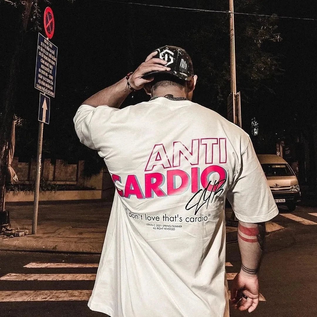 ANTI CARDIO Casual Oversized short sleeves cotton t shirt Gym Fitness Male Training Workout Cotton Tees Top New Fashion ClothesEstaliosFitEstaliosFit184449048;2026057;1778180362N8VOO