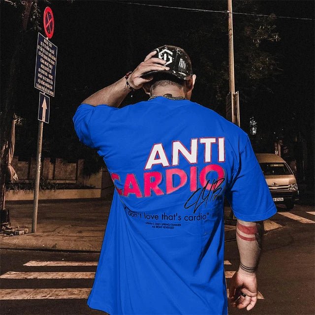 ANTI CARDIO Casual Oversized short sleeves cotton t shirt Gym Fitness Male Training Workout Cotton Tees Top New Fashion ClothesEstaliosFitEstaliosFit184449234;2026057;1778180371VfgnX