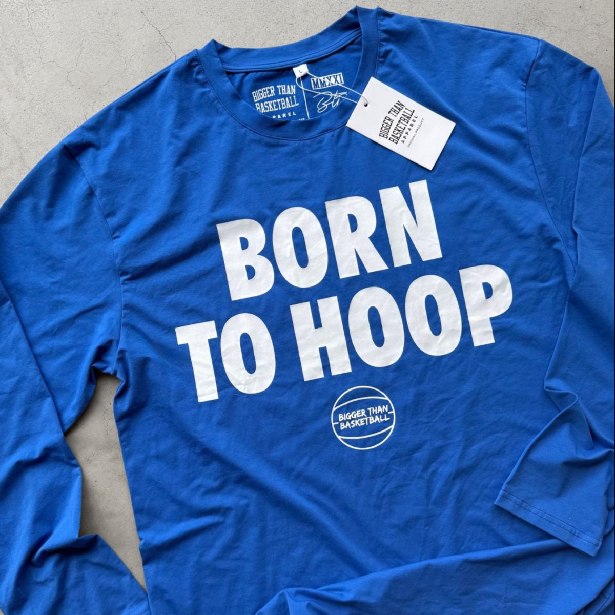 Born To Hoop - Long Sleeve - BlueBigger Than BasketballEstaliosFitsku-51182679621929