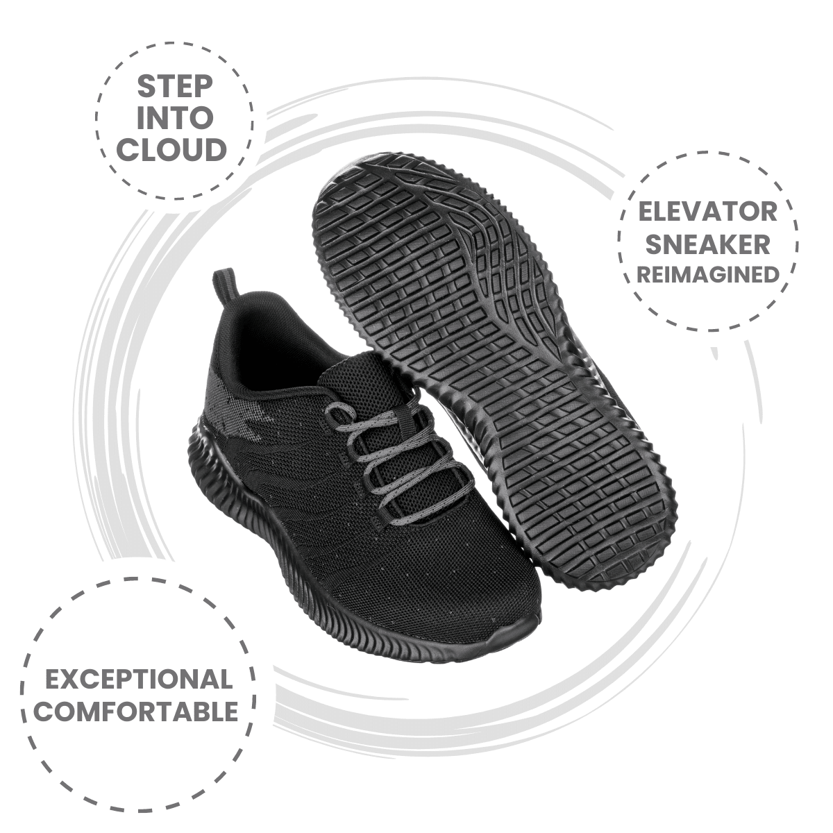 CALTO - Q216 - 2.8 Inches Taller (Black/Grey) - Ultra LightweightTallmenshoes.comSneakers / AthleticsEstaliosFitQ216-6