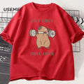 Capybara Gym T-Shirt Men Women Sports Weightlifting Tee Workout Fitness T Shirt Top Unisex Softstyle Loose Cotton Tshirt ClothesEstaliosFitEstaliosFit184448970;2026057;1778180356DFtNu