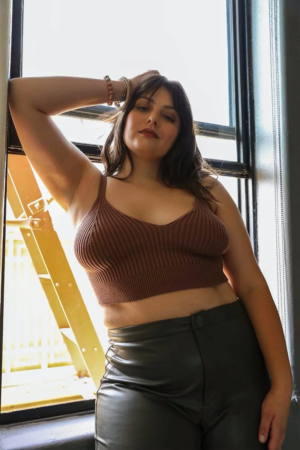 Plus – Size Brami Top – Contour Rib Knit