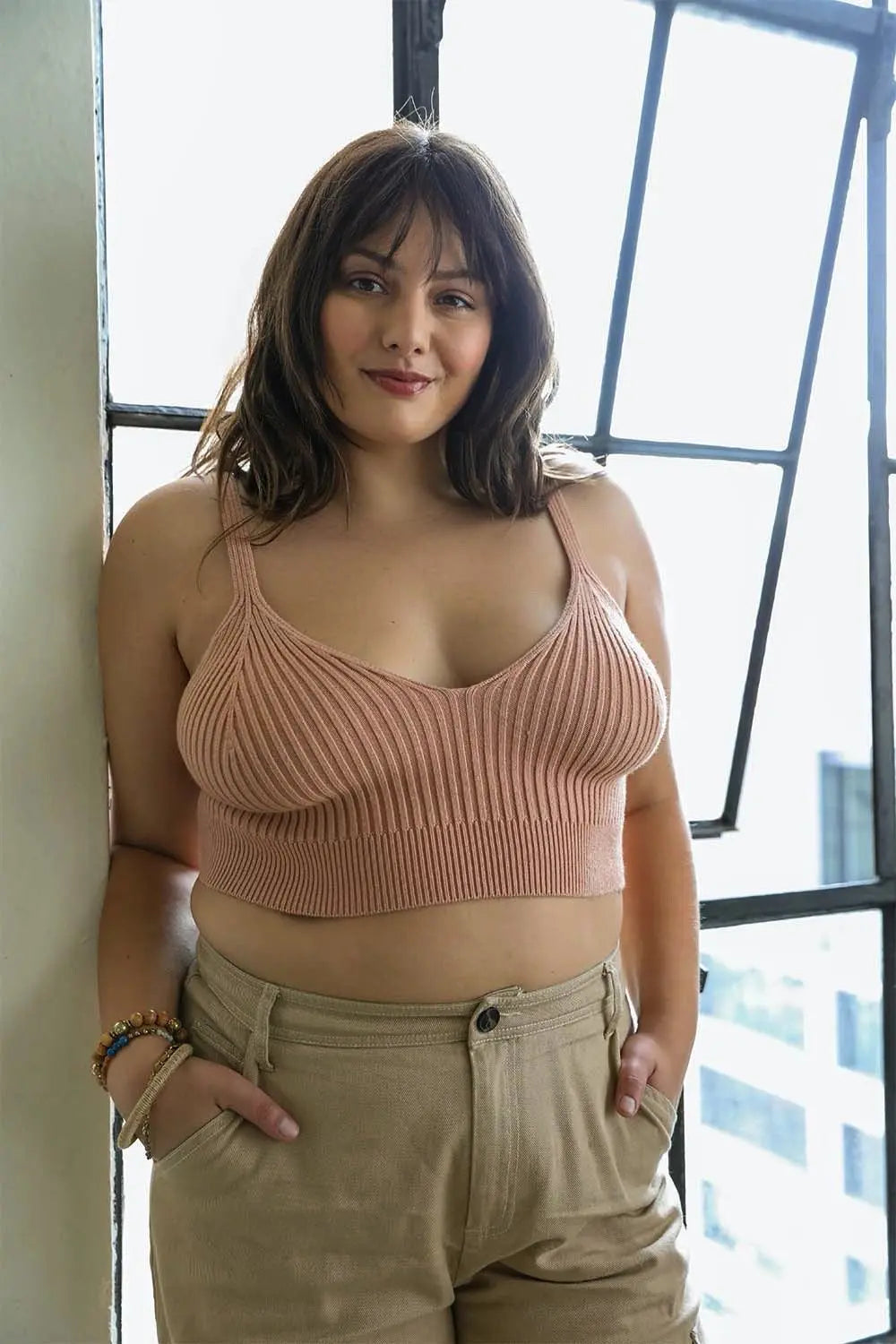 Plus – Size Brami Top – Contour Rib Knit