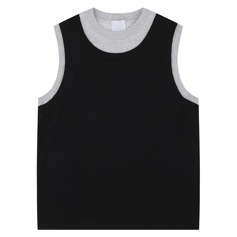 Design Spliced Vest Men's Sleeveless Sports Fitness.