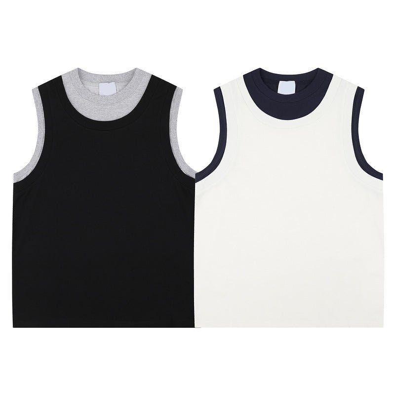 Design Spliced Vest Men's Sleeveless Sports Fitness.