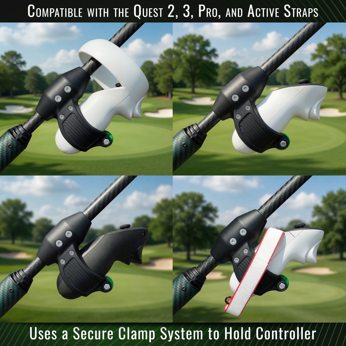 DriVR Elite - Adjustable VR Weighted Golf Club Handle Accessory - Compatible with Quest 2, 3/3s, and ProDeadEyeVREstaliosFitEliteCarbon