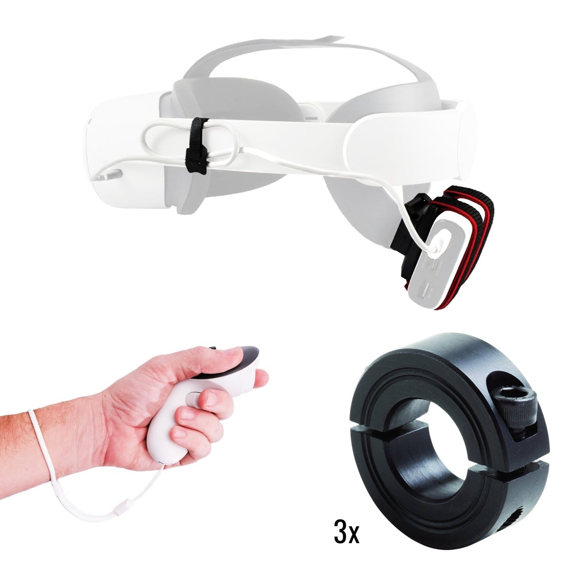 DriVR Elite - Adjustable VR Weighted Golf Club Handle Accessory - Compatible with Quest 2, 3/3s, and ProDeadEyeVREstaliosFitEliteCarbon