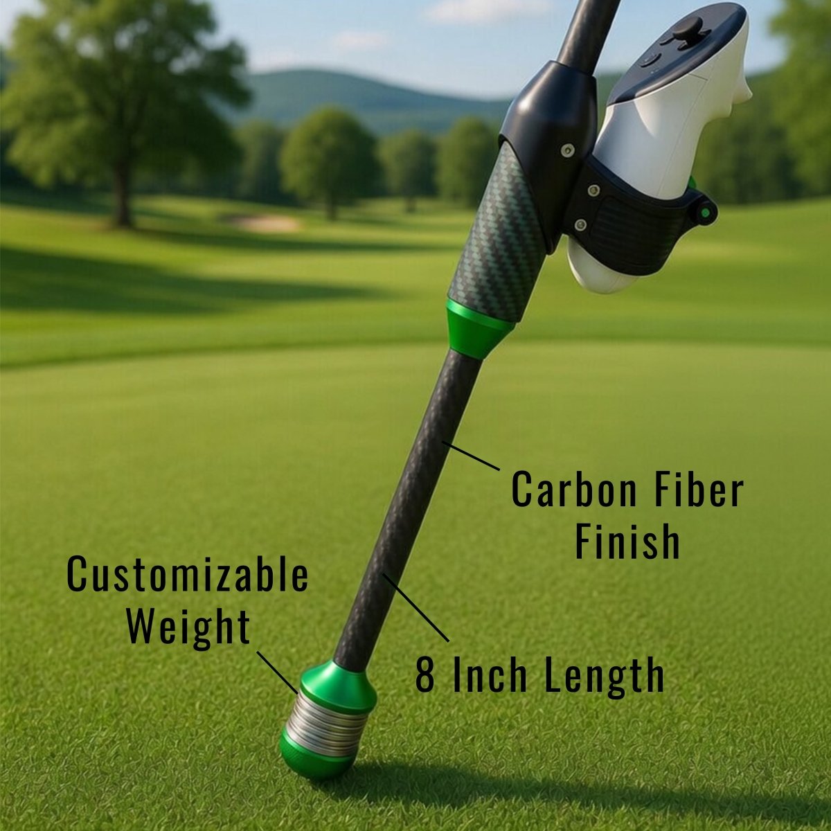 DriVR Elite - Adjustable VR Weighted Golf Club Handle Accessory - Compatible with Quest 2, 3/3s, and ProDeadEyeVREstaliosFitEliteCarbon