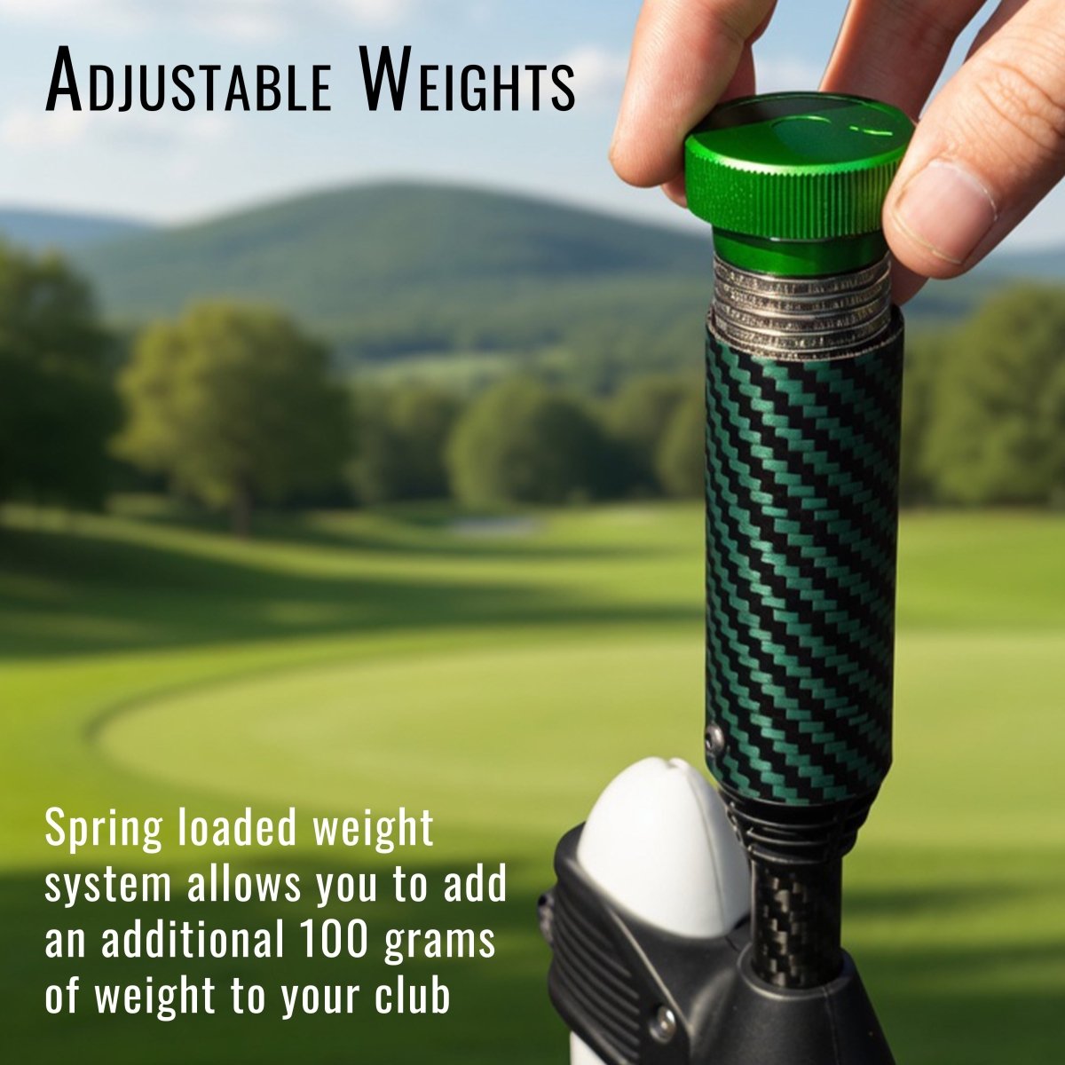 DriVR Elite - Adjustable VR Weighted Golf Club Handle Accessory - Compatible with Quest 2, 3/3s, and ProDeadEyeVREstaliosFitEliteCarbon