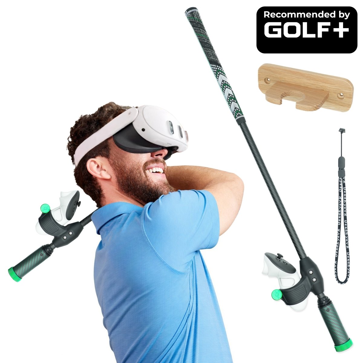 DriVR Elite - Adjustable VR Weighted Golf Club Handle Accessory - Compatible with Quest 2, 3/3s, and ProDeadEyeVREstaliosFitEliteCarbon