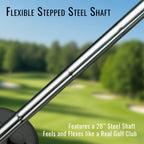 DriVR Elite Chrome - Stepped Steel Weighted Golf Club - Compatible with Quest 2, 3/3s, and ProDeadEyeVREstaliosFitEliteChrome
