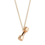 Dumbbell Pendant Fitness Necklace — Bodybuilding Jewelry.