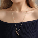 Dumbbell Pendant Fitness Necklace — Bodybuilding Jewelry.