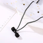Dumbbell Pendant Fitness Necklace — Bodybuilding Jewelry.